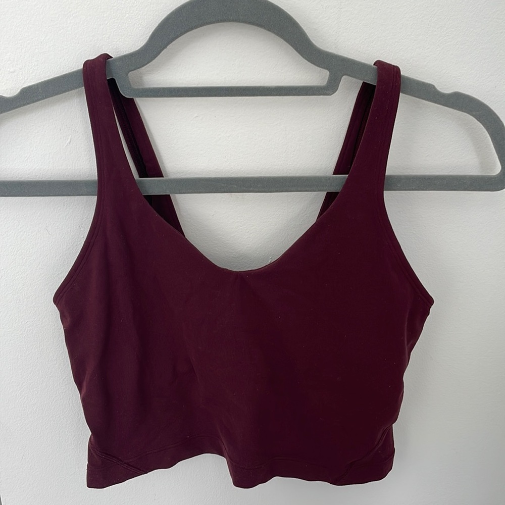 Maroon Lululemon Align Cropped Tank